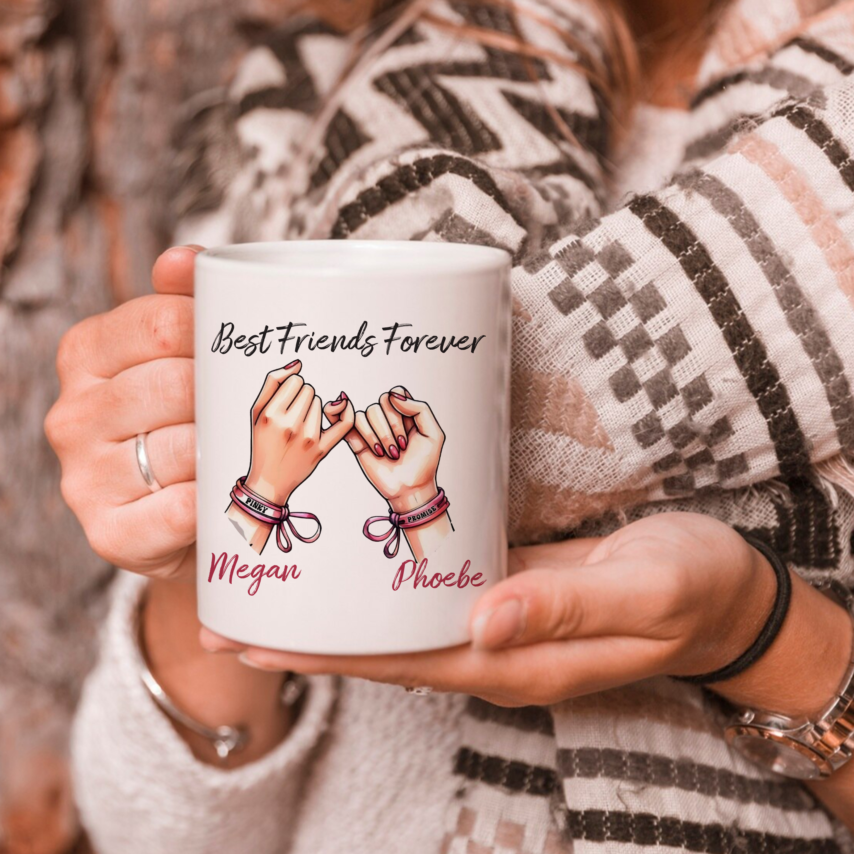 Custom Best Friends Forever Pinky Promise Mug - Unique Gift